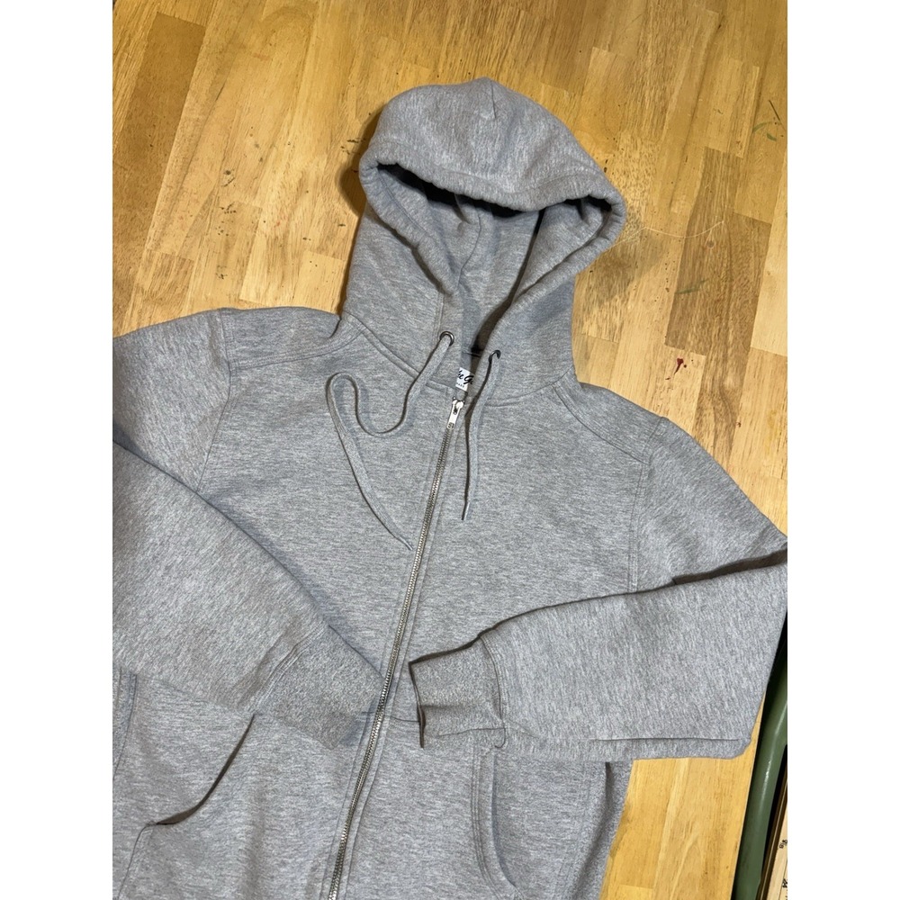 Vintage The Game Men M Gray Heavyweight Full Zip Hoodie USA Made Oversized Blank